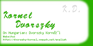 kornel dvorszky business card